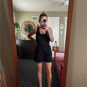 Black Tailored High Waisted Shorts